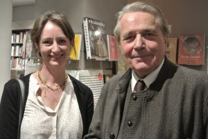 Alain Briottet with writer Natacha Henry who is publishing "les sours savants" a biography of Marie Curie and her sister Bronia Dluska