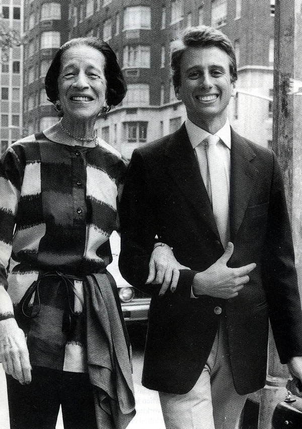 With his grandmother Diana Vreeland at 25