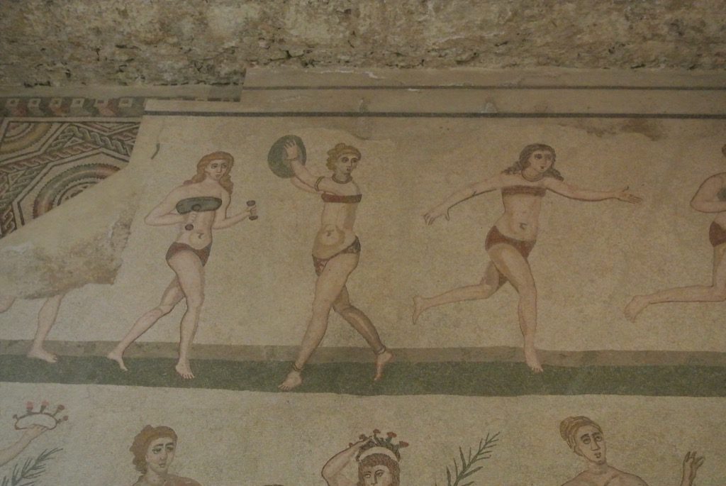 Surprising,  the "bikini" ladies show how sporty women were at the time!