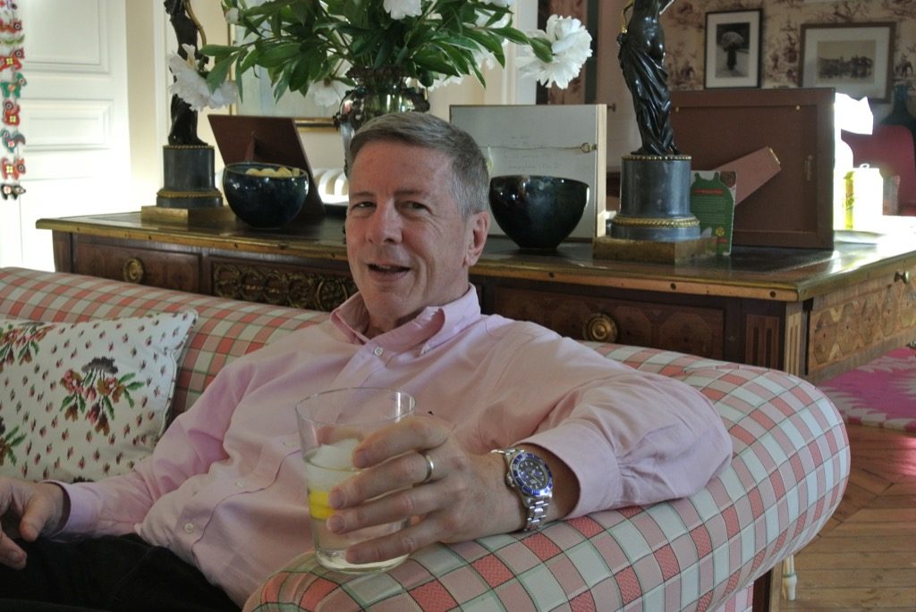 Author Charles Kaiser enjoying a gin and tonics in Paris in June.