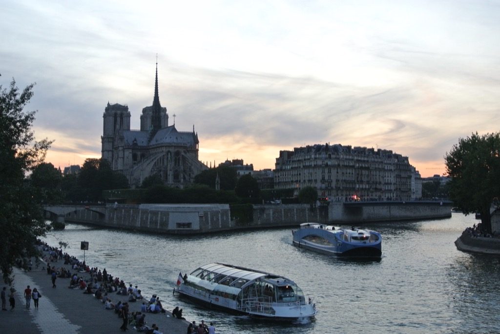 A stroll on the bridge to Ile Saint Louis is  short and effortless