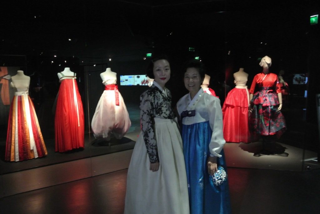 Two designers from Hanbok, traditional clothes 