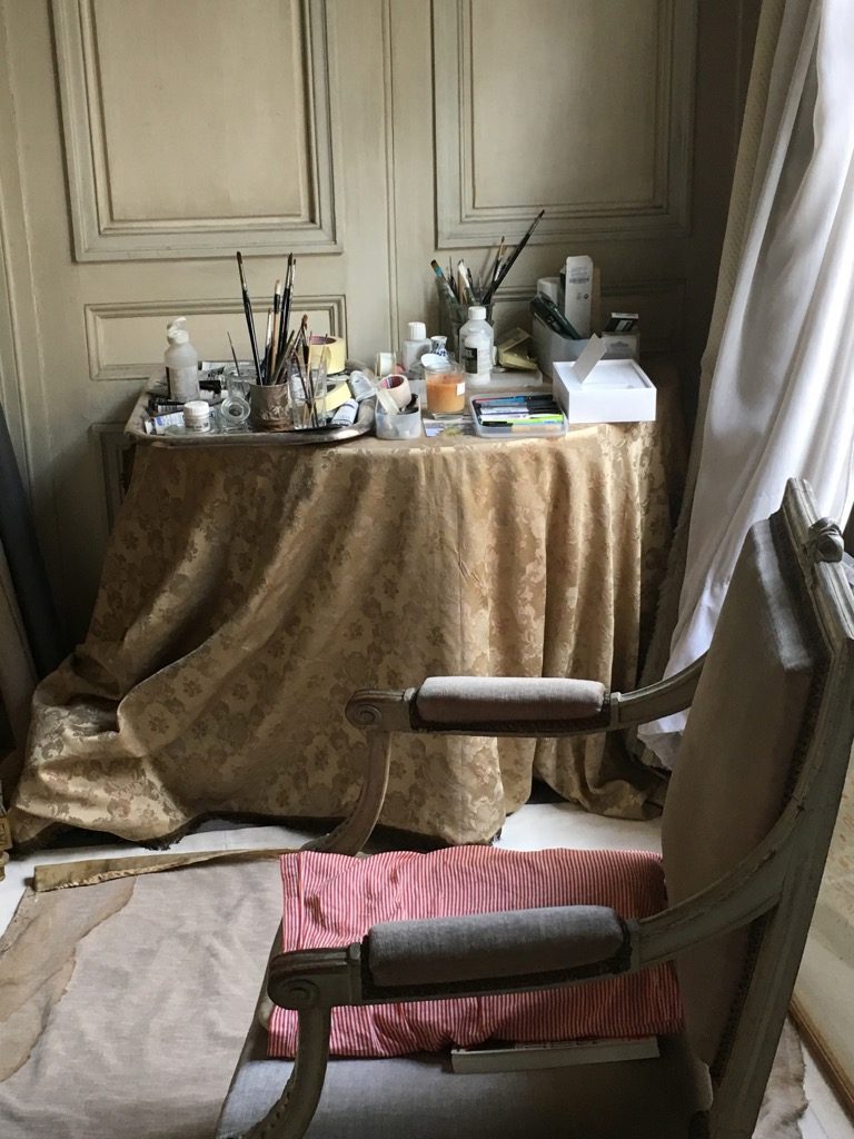 Her studio is set in an 18 ht century house 