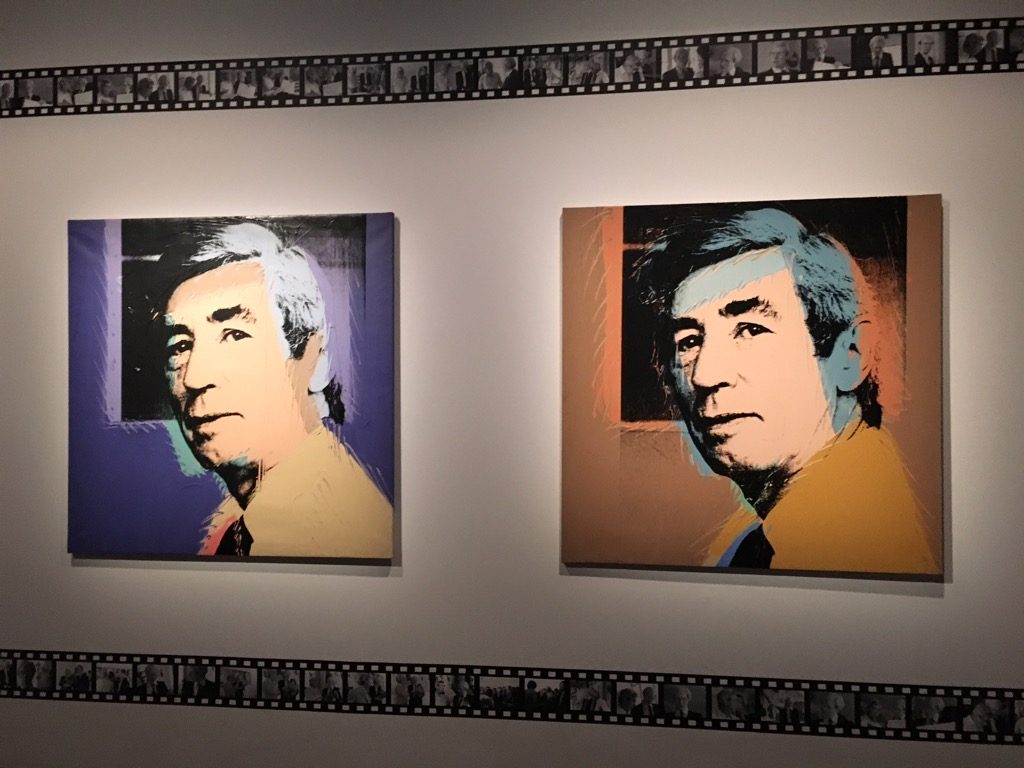 Two of his portraits by Andy W>Warhol, 1977
