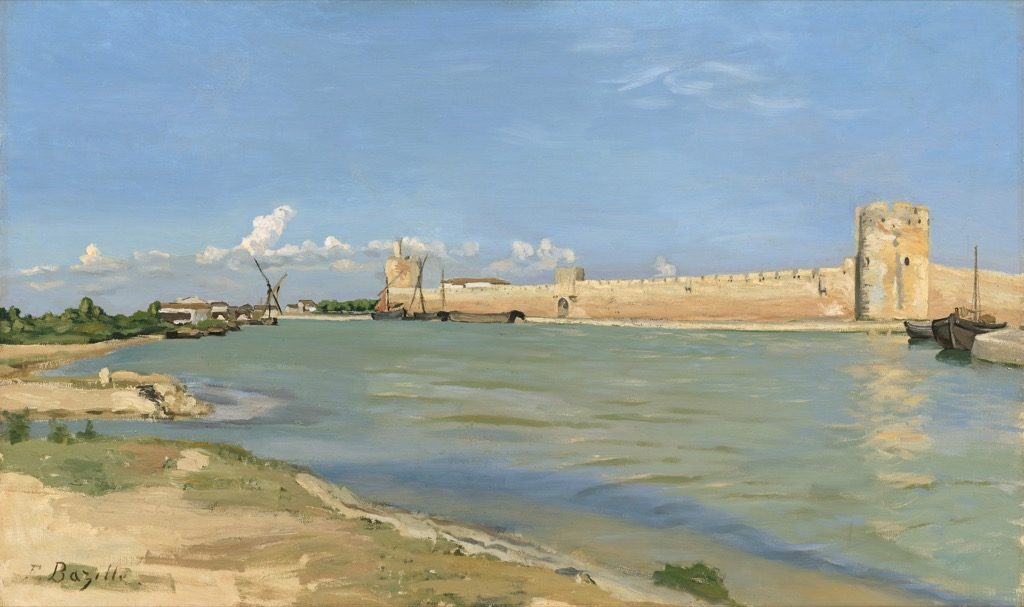 Frédéric Bazille,The Ramparts at Aigues-Mortes, 1867, oil on canvas, Collection of Mr. and Mrs. Paul Mellon 